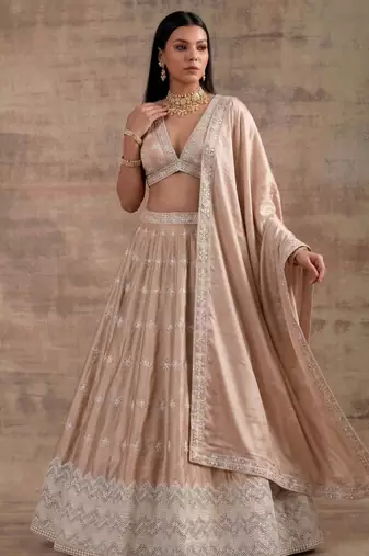Cream Designer Premium Function Wear Lehenga Choli