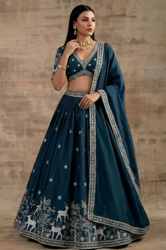 Dark-Teal Designer Premium Function Wear Lehenga Choli