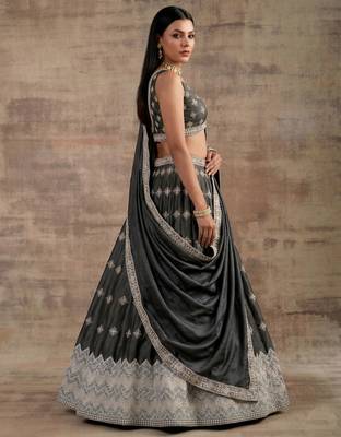 Grey Designer Premium Function Wear Lehenga Choli 4