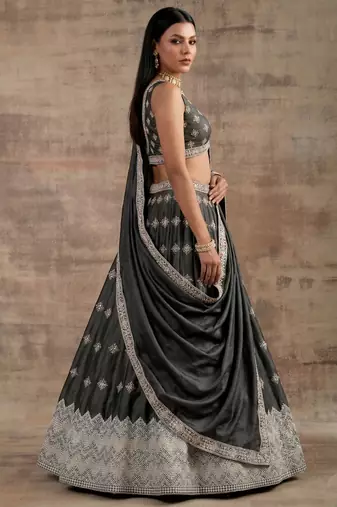 Grey Designer Premium Function Wear Lehenga Choli