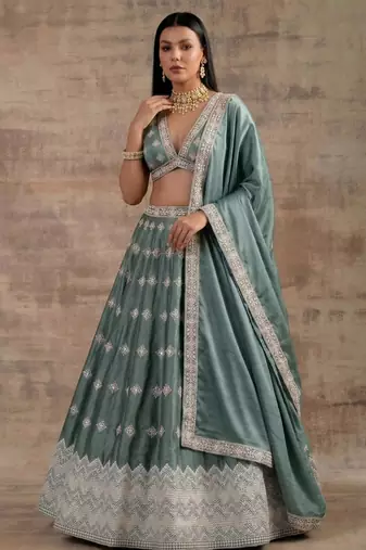 Aqua-Blue Designer Premium Function Wear Lehenga Choli