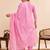 Elegant pink pure cotton jacquard kurta set with dupatta