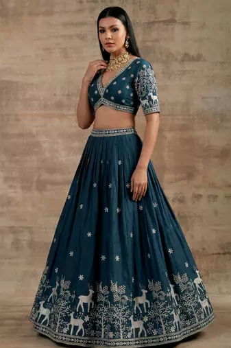 Dark-Teal Designer Premium Function Wear Lehenga Choli