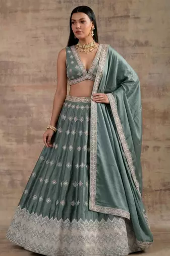 Aqua-Blue Designer Premium Function Wear Lehenga Choli