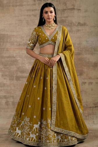 Gold Designer Premium Function Wear Lehenga Choli