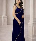 Georgette Saree with Designer Blouse & Golden Lace Border – Party Wear & Wedding Collection