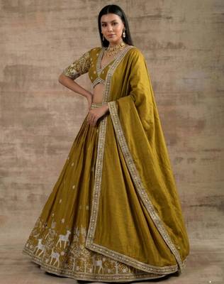 Gold Designer Premium Function Wear Lehenga Choli 2