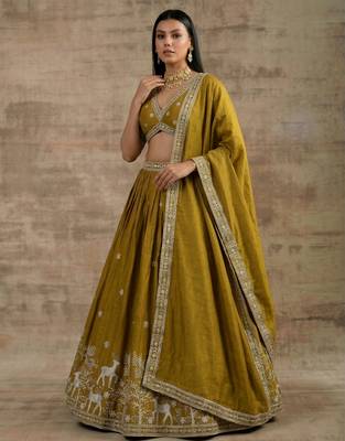 Gold Designer Premium Function Wear Lehenga Choli 4