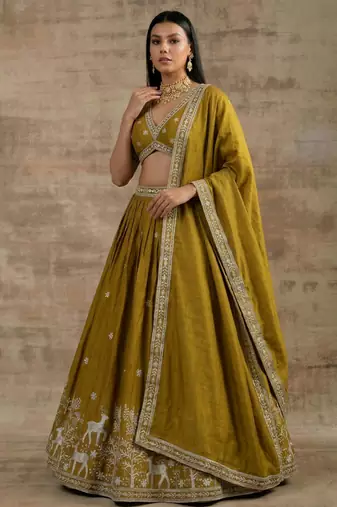 Gold Designer Premium Function Wear Lehenga Choli