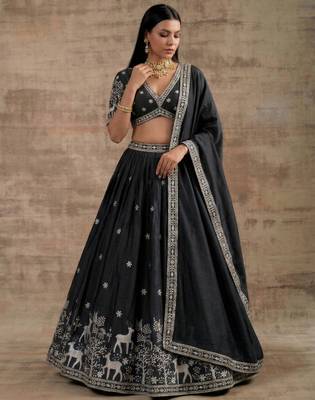 Black Designer Premium Function Wear Lehenga Choli 3