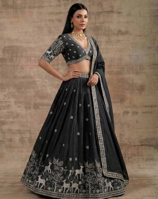 Black Designer Premium Function Wear Lehenga Choli 4
