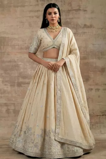 Off-White Designer Premium Function Wear Lehenga Choli
