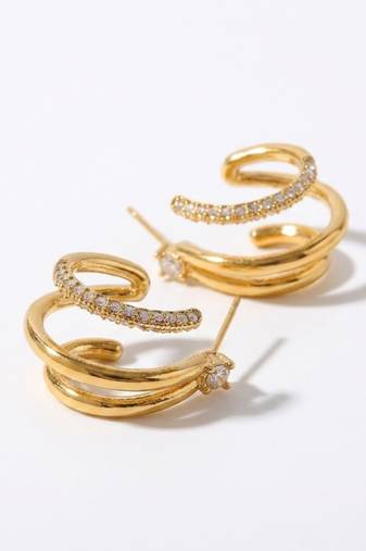 Ciara's diamond overlay loops, white