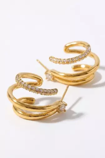 Ciara's diamond overlay loops, white