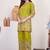 Green floral printed cotton classic co ord set