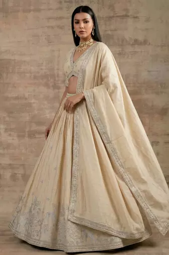 Off-White Designer Premium Function Wear Lehenga Choli