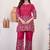 Pink floral printed cotton classic co ord set