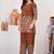 Brown floral printed cotton classic co ord set