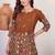 Brown floral printed cotton classic co ord set