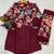 Maroon floral printed cotton classic co ord set