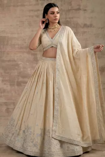 Off-White Designer Premium Function Wear Lehenga Choli