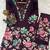 Purple floral printed cotton classic co ord set