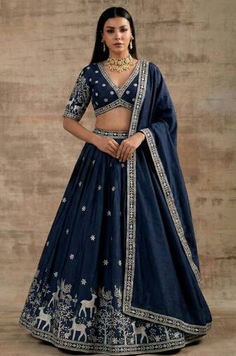 Navy-Blue Designer Premium Function Wear Lehenga Choli