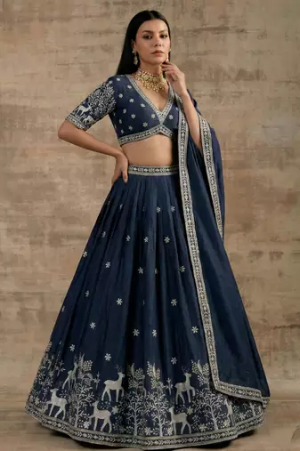 Navy-Blue Designer Premium Function Wear Lehenga Choli