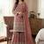 Designer pink floral zari embroidered kurta sharara set with dupatta – party & bridal wear