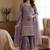 Designer lavender floral zari embroidered kurta sharara set with dupatta – party & bridal wear