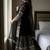 Designer black floral zari embroidered kurta sharara set with dupatta – party & bridal wear