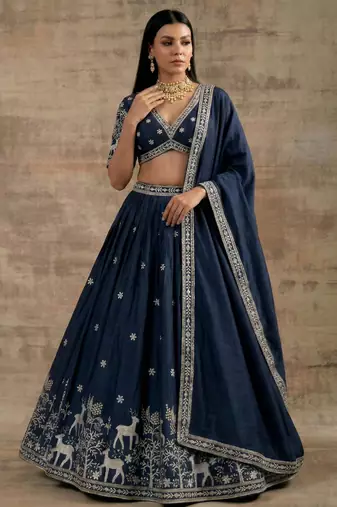 Navy-Blue Designer Premium Function Wear Lehenga Choli