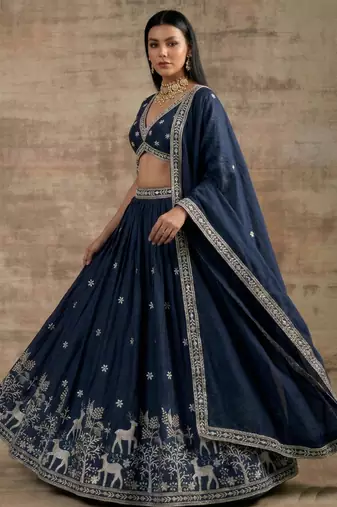Navy-Blue Designer Premium Function Wear Lehenga Choli