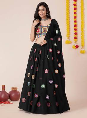 Black Designer Special Navratri Wear Lehenga Choli 1