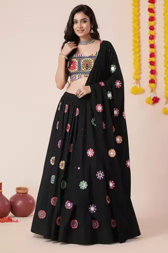 Black Designer Special Navratri Wear Lehenga Choli