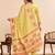 Vibrant yellow pure cotton jacquard kurta set with printed dupatta