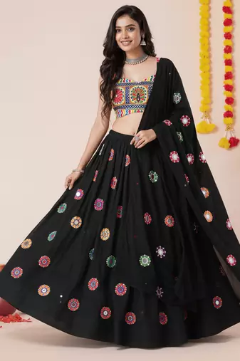 Black Designer Special Navratri Wear Lehenga Choli