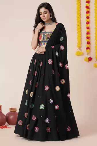 Black Designer Special Navratri Wear Lehenga Choli