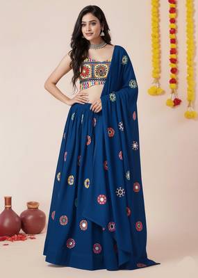 Teal Designer Special Navratri Wear Lehenga Choli 1