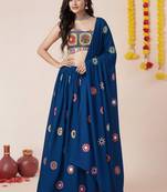 Teal Designer Special Navratri Wear Lehenga Choli