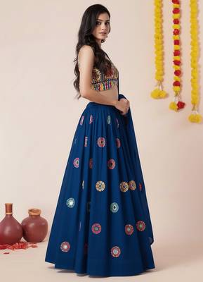 Teal Designer Special Navratri Wear Lehenga Choli 2