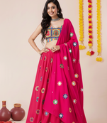 Pink Designer Special Navratri Wear Lehenga Choli