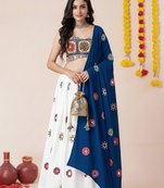 White Designer Special Navratri Wear Lehenga Choli