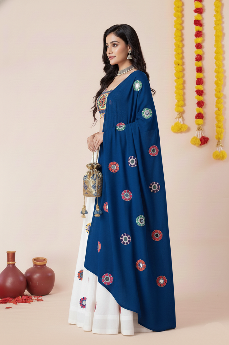 White Designer Special Navratri Wear Lehenga Choli