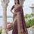 Plum Color Embroidered Lace,Dori,Multi Thread And Zari With Sequins And Zircon Diamond Work Banarasi Silk Saree