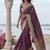 Plum Color Embroidered Lace,Dori,Multi Thread And Zari With Sequins And Zircon Diamond Work Banarasi Silk Saree