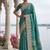Turquoise Color Embroidered Lace,Dori,Multi Thread And Zari With Sequins And Zircon Diamond Work Banarasi Silk Saree