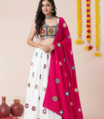 White Designer Special Navratri Wear Lehenga Choli