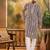 Mens purple viscose rayon embroidered kurta with trousers