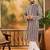 Mens purple viscose rayon embroidered kurta with trousers